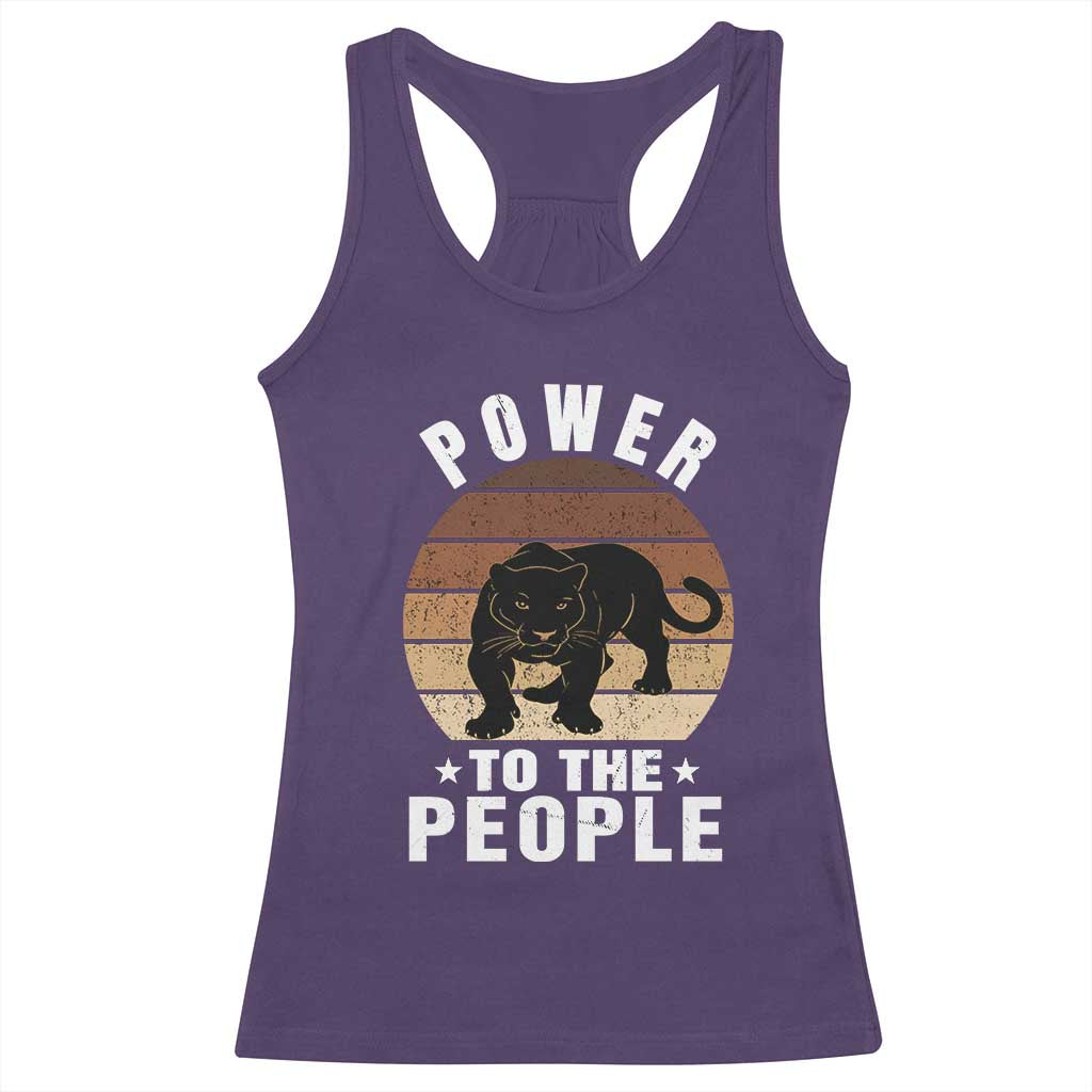 Black Panther Party Racerback Tank Top Power To The People Black History