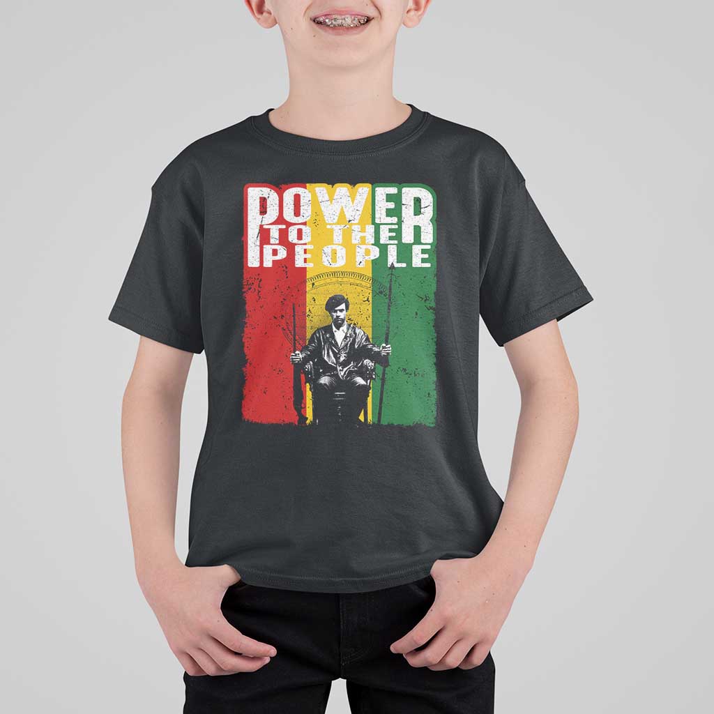 Black Panther Party Huey P. Newton T Shirt For Kid Power To The People Black History