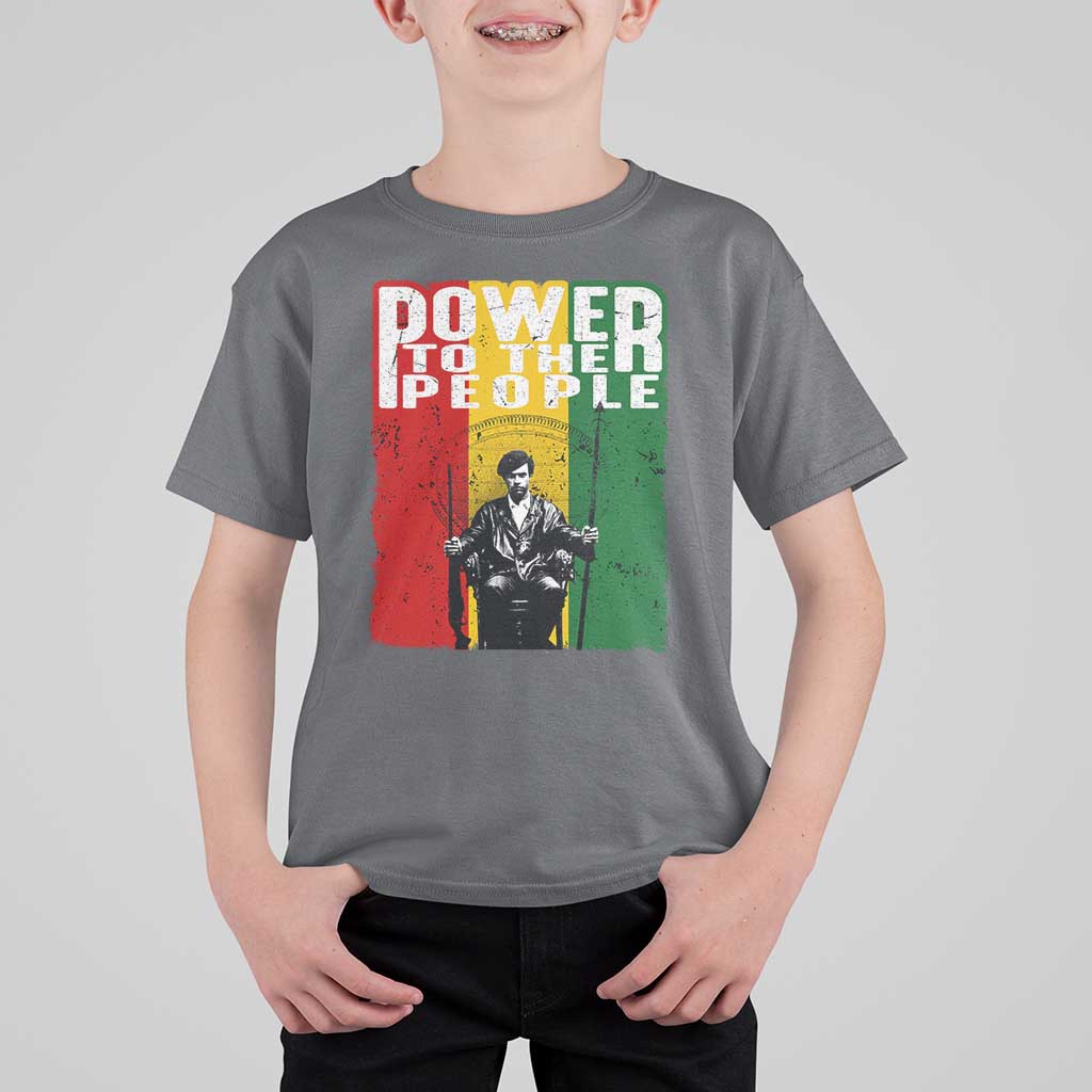 Black Panther Party Huey P. Newton T Shirt For Kid Power To The People Black History