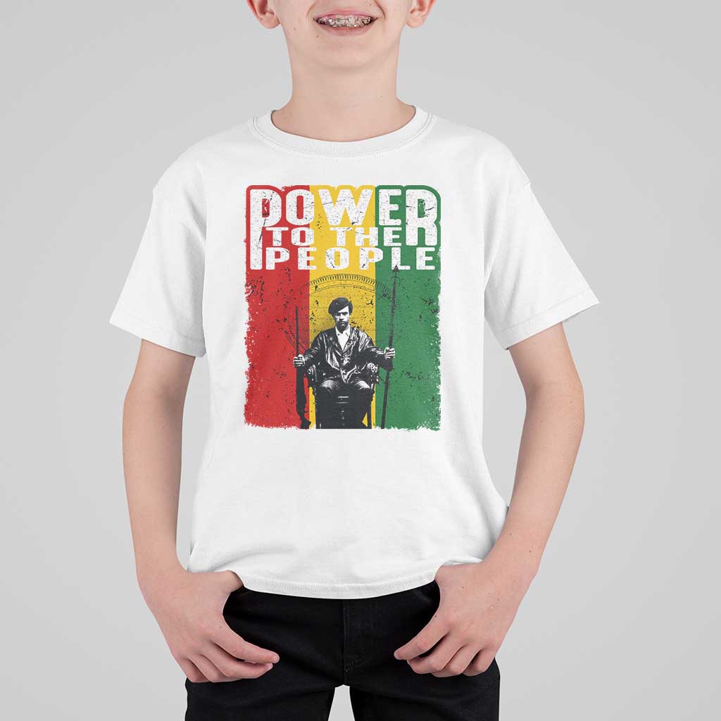 Black Panther Party Huey P. Newton T Shirt For Kid Power To The People Black History
