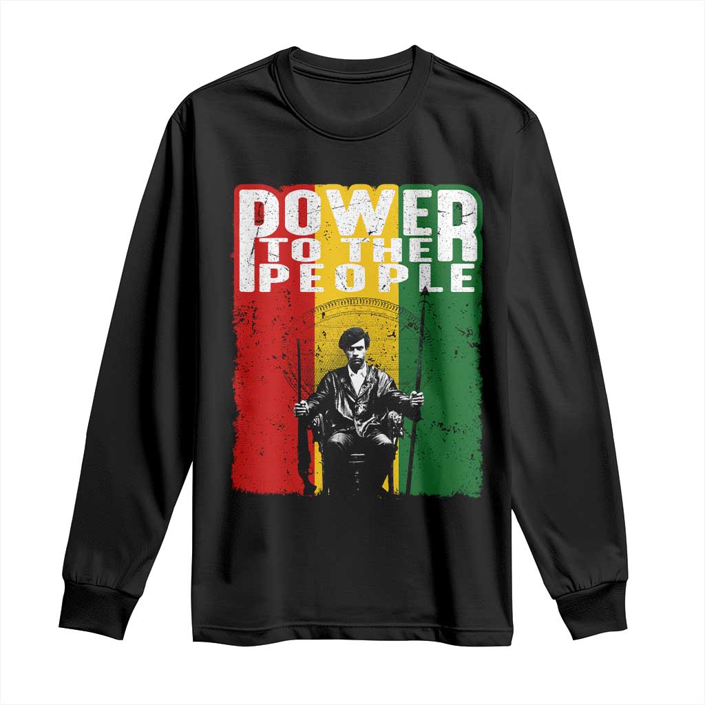 Black Panther Party Huey P. Newton Long Sleeve Shirt Power To The People Black History