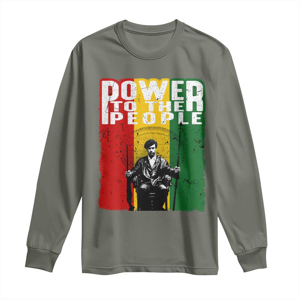 Black Panther Party Huey P. Newton Long Sleeve Shirt Power To The People Black History