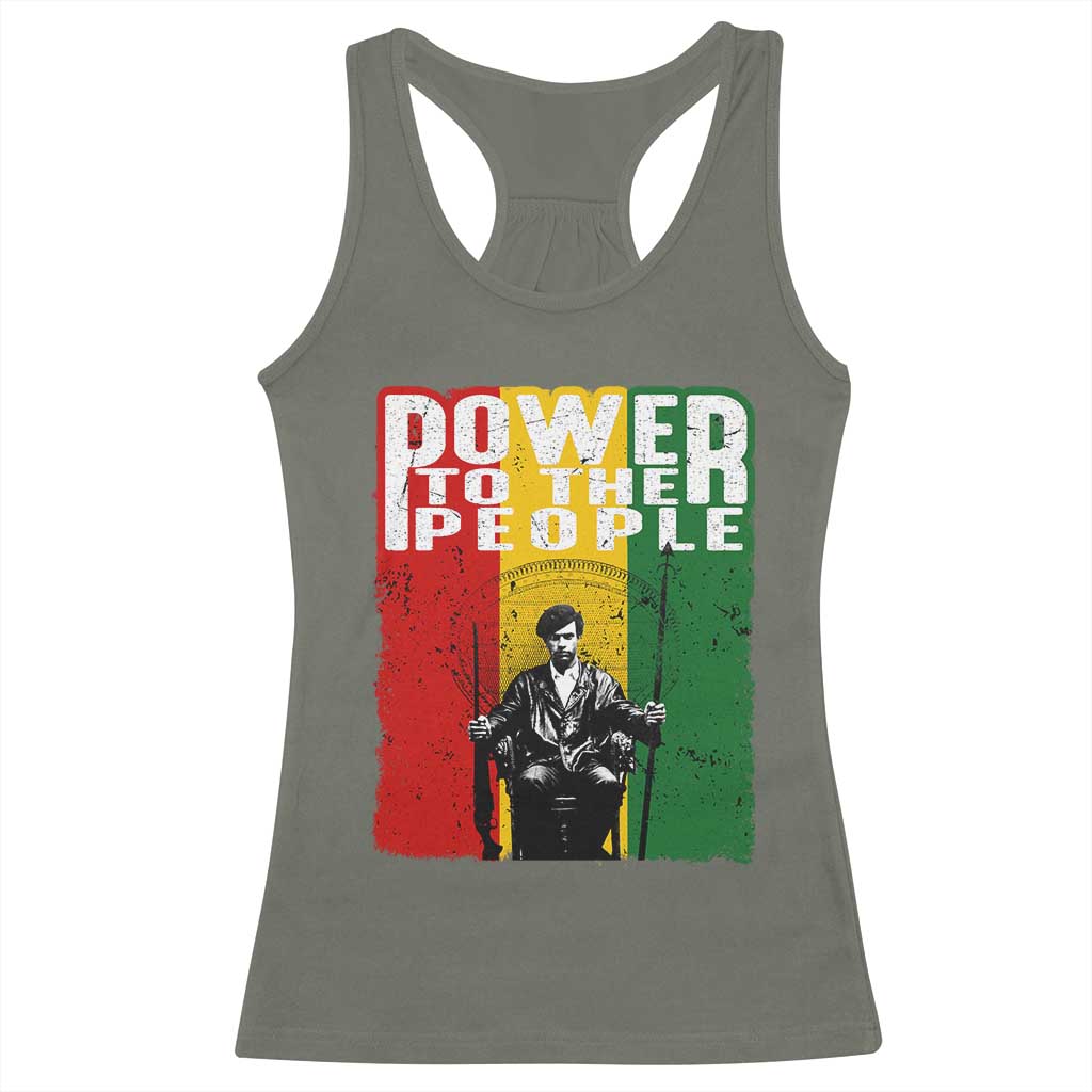 Black Panther Party Huey P. Newton Racerback Tank Top Power To The People Black History
