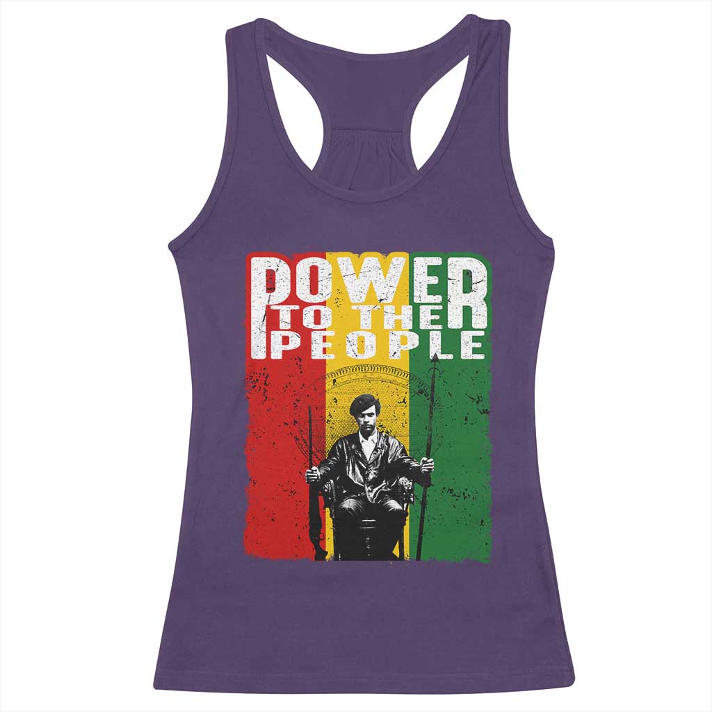 Black Panther Party Huey P. Newton Racerback Tank Top Power To The People Black History