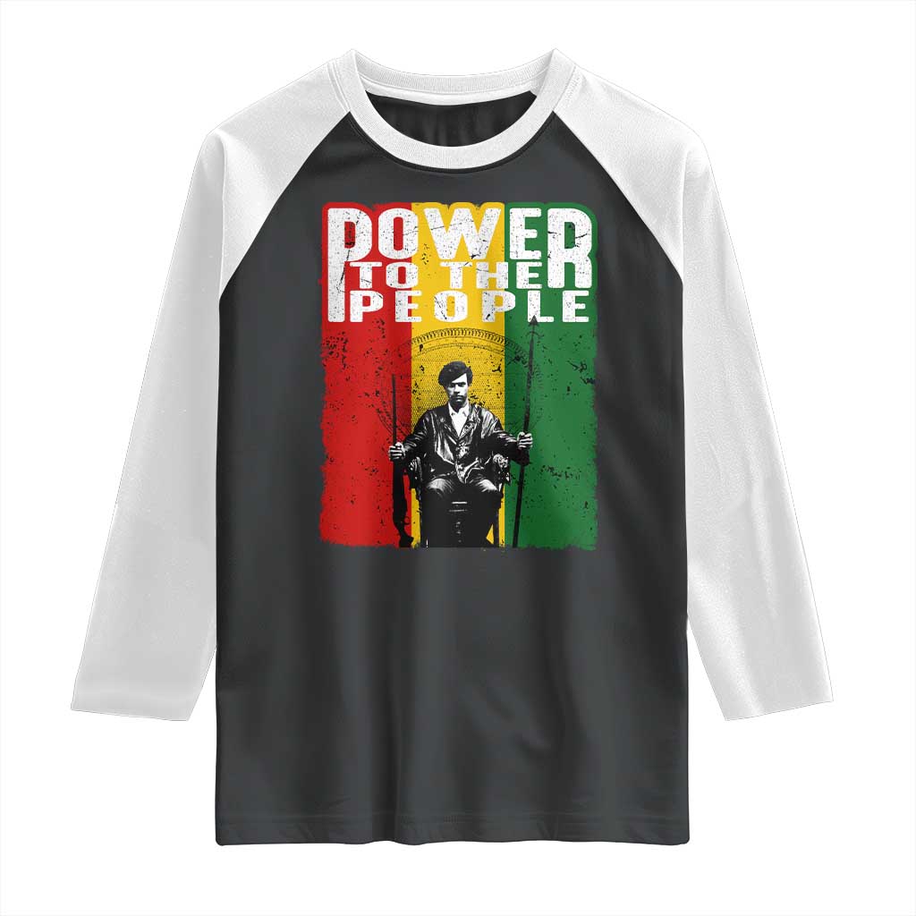 Black Panther Party Huey P. Newton Raglan Shirt Power To The People Black History