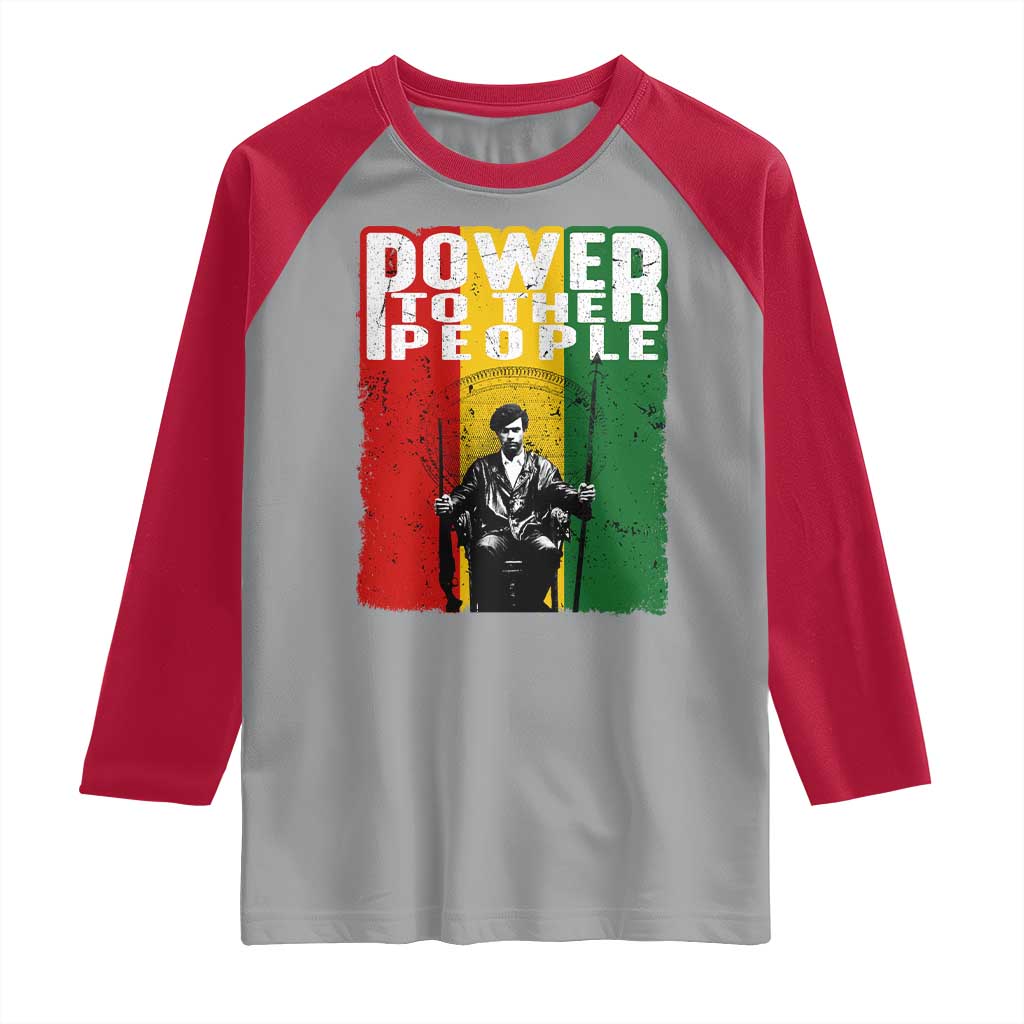 Black Panther Party Huey P. Newton Raglan Shirt Power To The People Black History