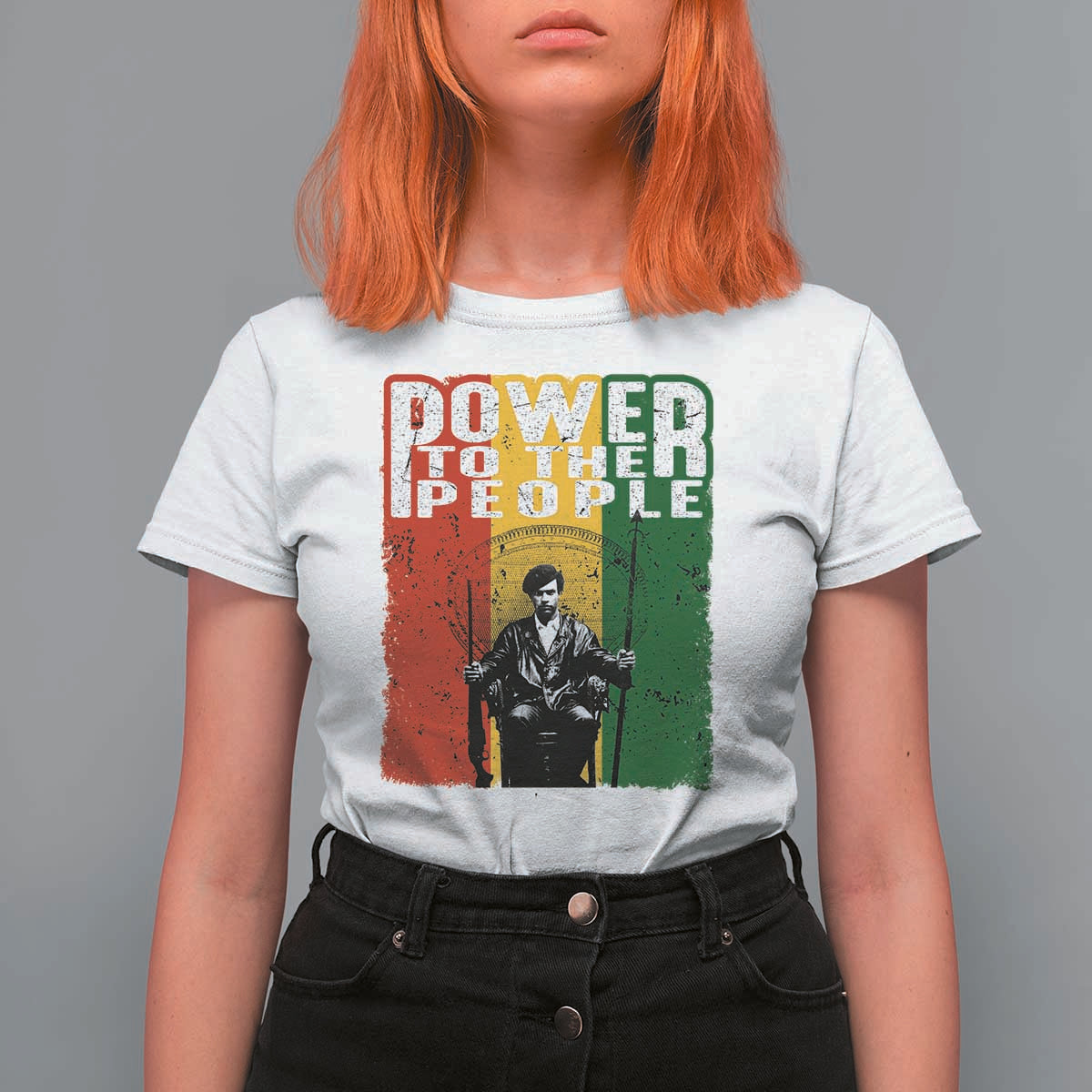 Black Panther Party Huey P. Newton T Shirt For Women Power To The People Black History