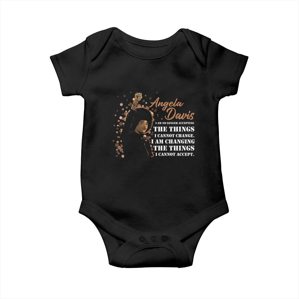 Angela Davis Baby Onesie I Am Changing The Things I Cannot Accept Black Panther Party History