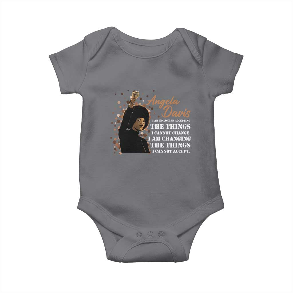 Angela Davis Baby Onesie I Am Changing The Things I Cannot Accept Black Panther Party History