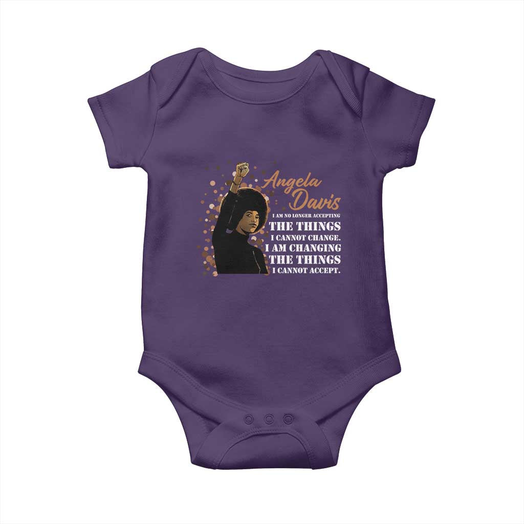 Angela Davis Baby Onesie I Am Changing The Things I Cannot Accept Black Panther Party History