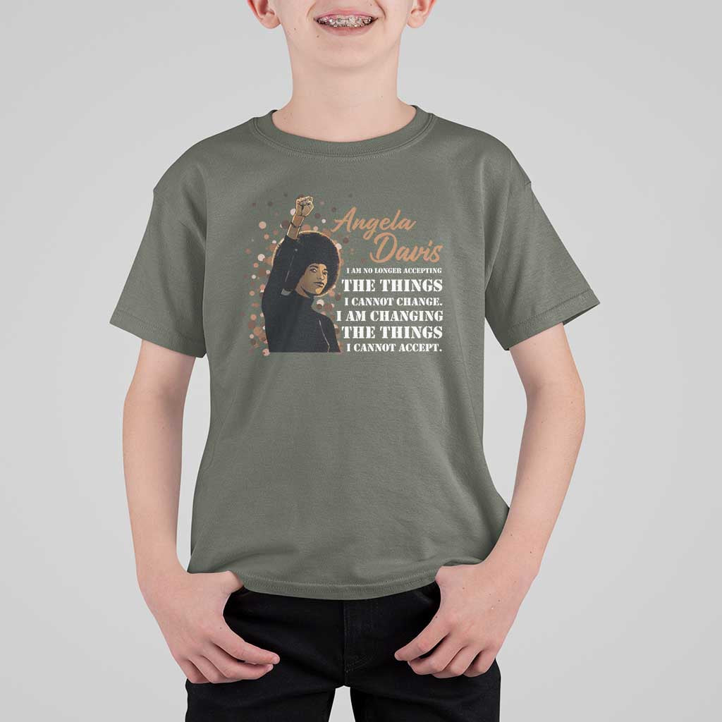 Angela Davis T Shirt For Kid I Am Changing The Things I Cannot Accept Black Panther Party History