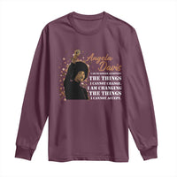 Angela Davis Long Sleeve Shirt I Am Changing The Things I Cannot Accept Black Panther Party History