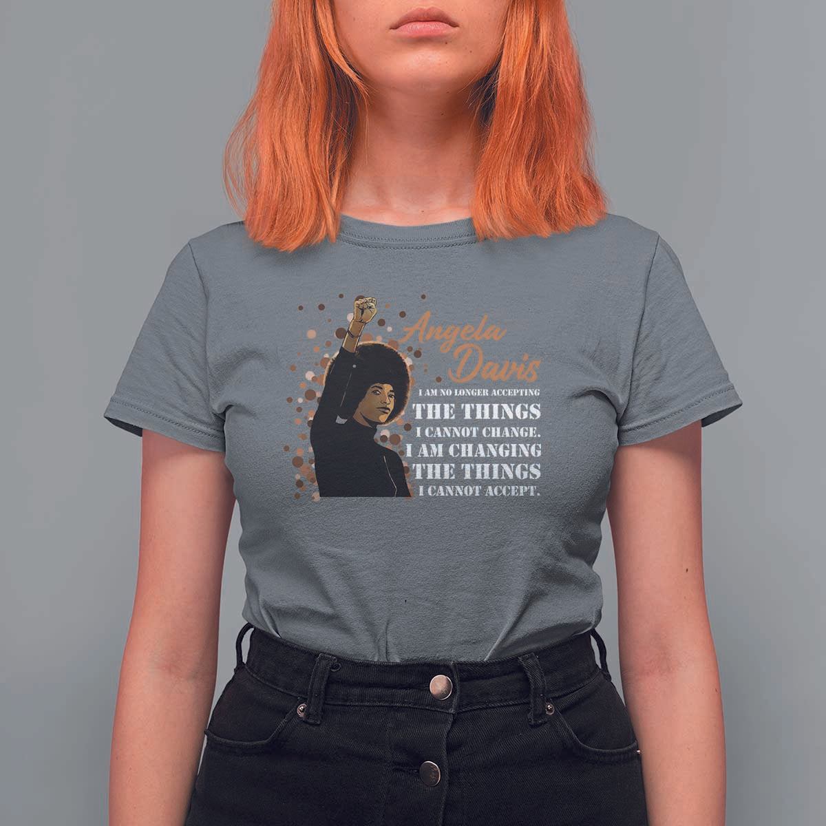 Angela Davis T Shirt For Women I Am Changing The Things I Cannot Accept Black Panther Party History