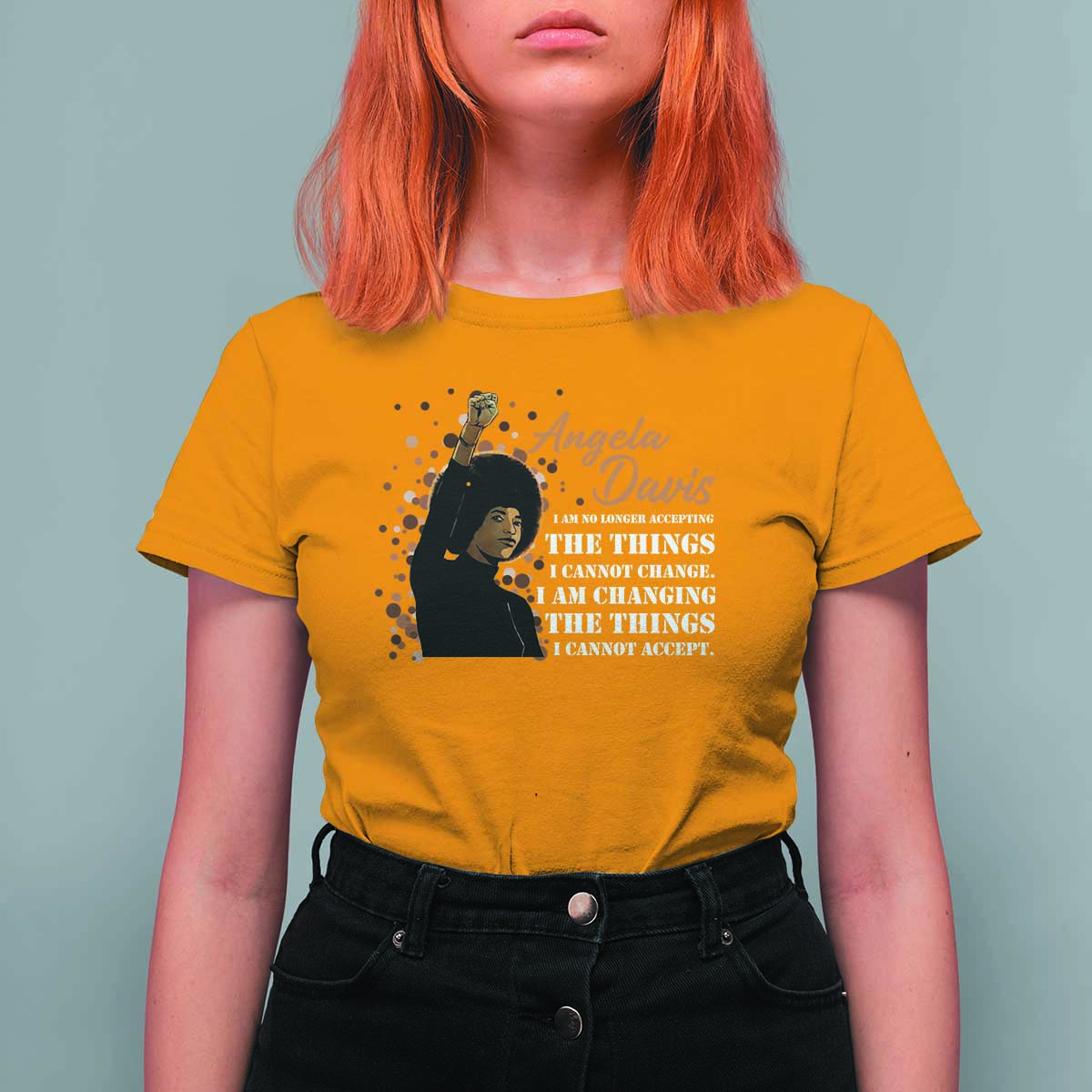 Angela Davis T Shirt For Women I Am Changing The Things I Cannot Accept Black Panther Party History