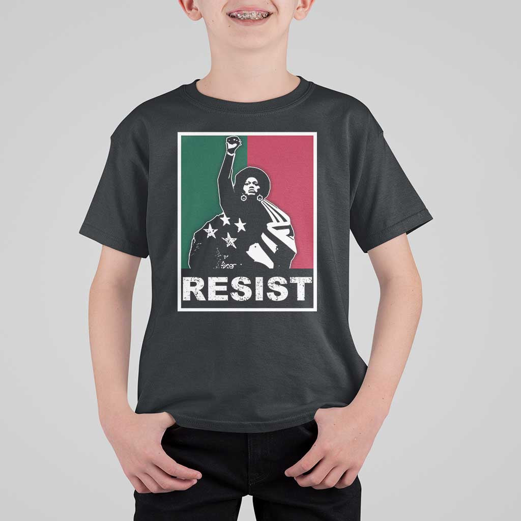 Resist Angela Davis T Shirt For Kid Black Panther Party History Civil Rights