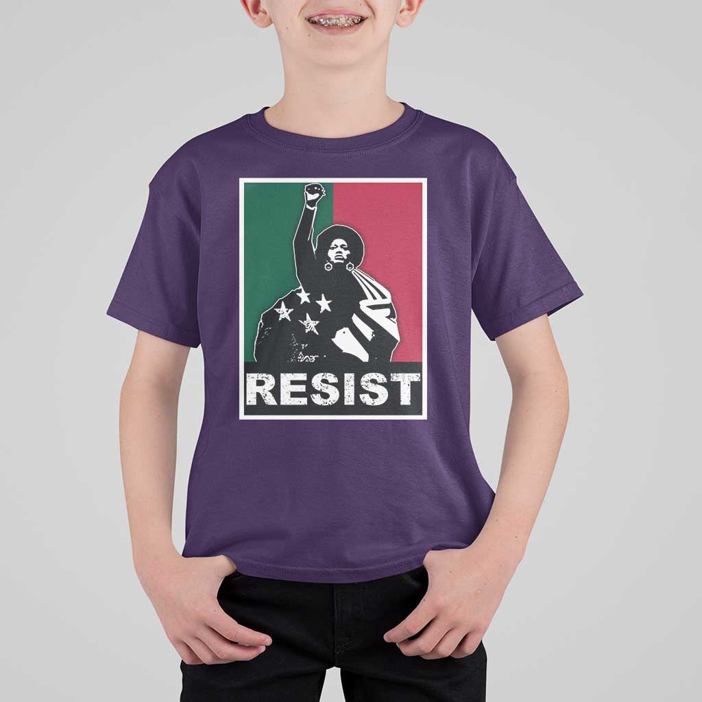 Resist Angela Davis T Shirt For Kid Black Panther Party History Civil Rights