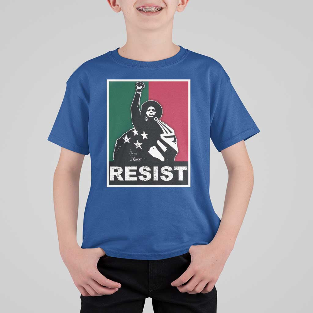 Resist Angela Davis T Shirt For Kid Black Panther Party History Civil Rights