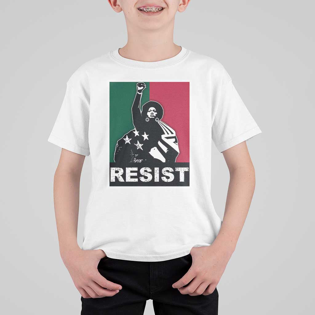 Resist Angela Davis T Shirt For Kid Black Panther Party History Civil Rights
