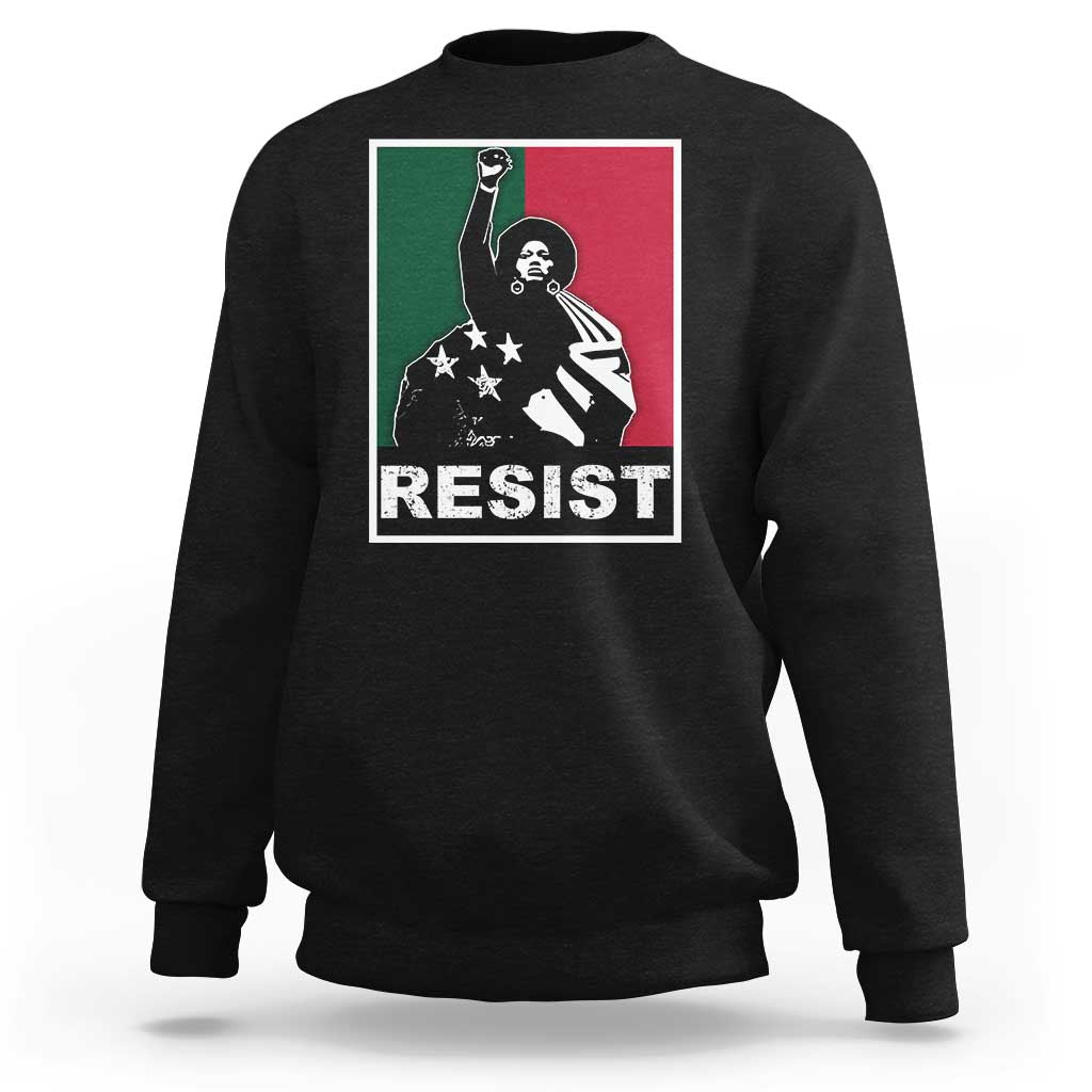Resist Angela Davis Sweatshirt Black Panther Party History Civil Rights