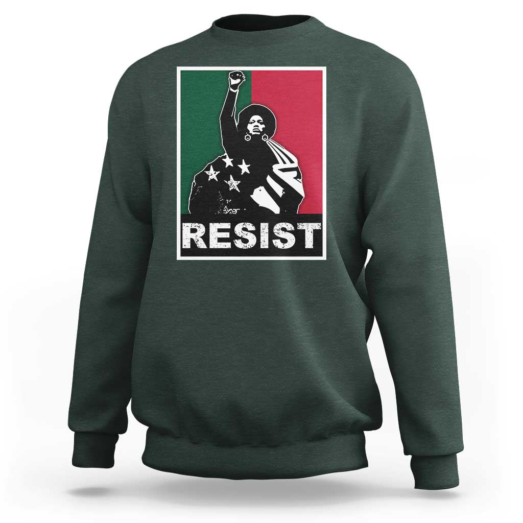 Resist Angela Davis Sweatshirt Black Panther Party History Civil Rights