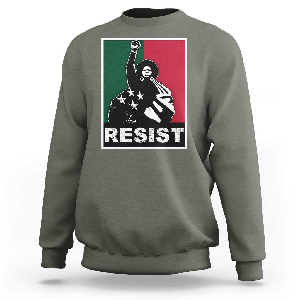 Resist Angela Davis Sweatshirt Black Panther Party History Civil Rights