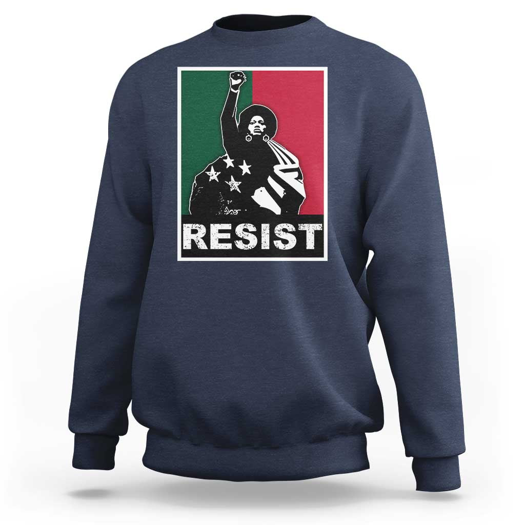 Resist Angela Davis Sweatshirt Black Panther Party History Civil Rights