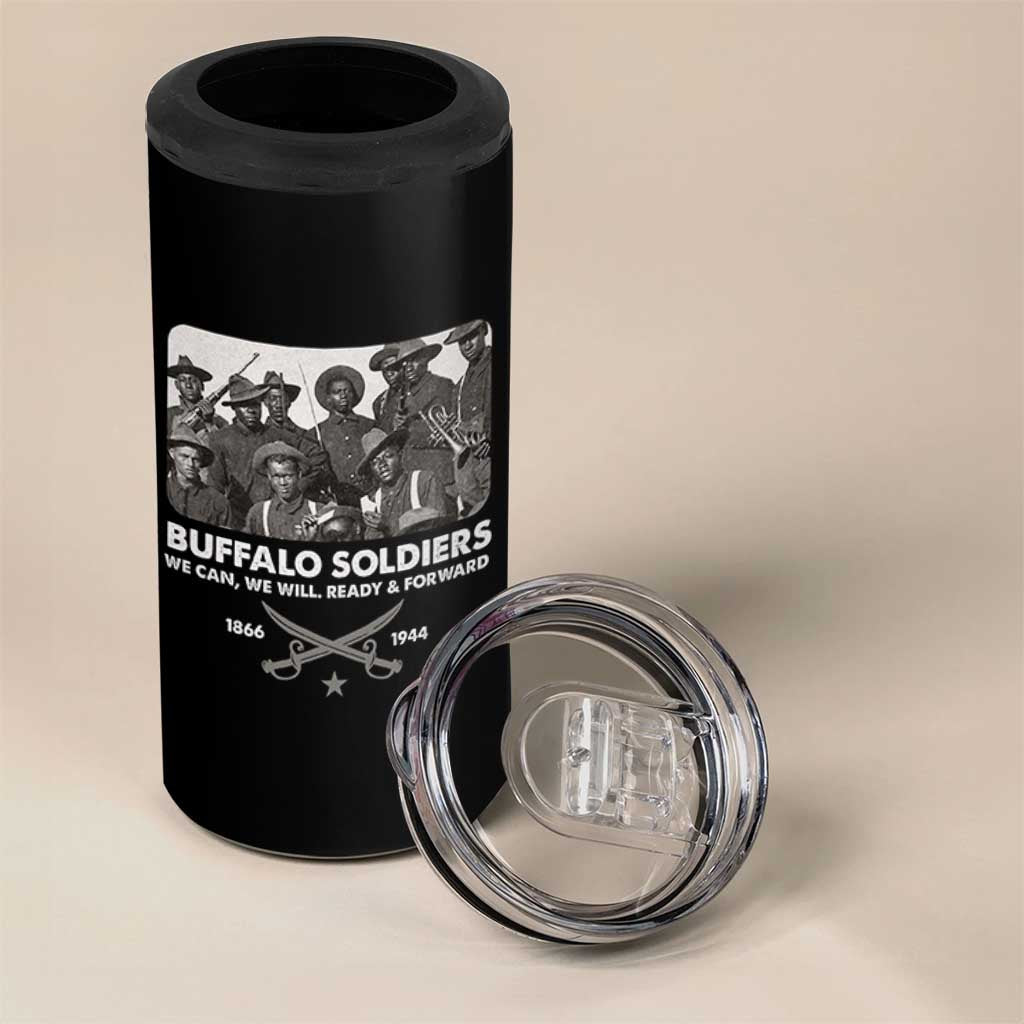 Buffalo Soldiers 4 in 1 Can Cooler Tumbler We Can We Will Ready Forward Black History - Wonder Print Shop