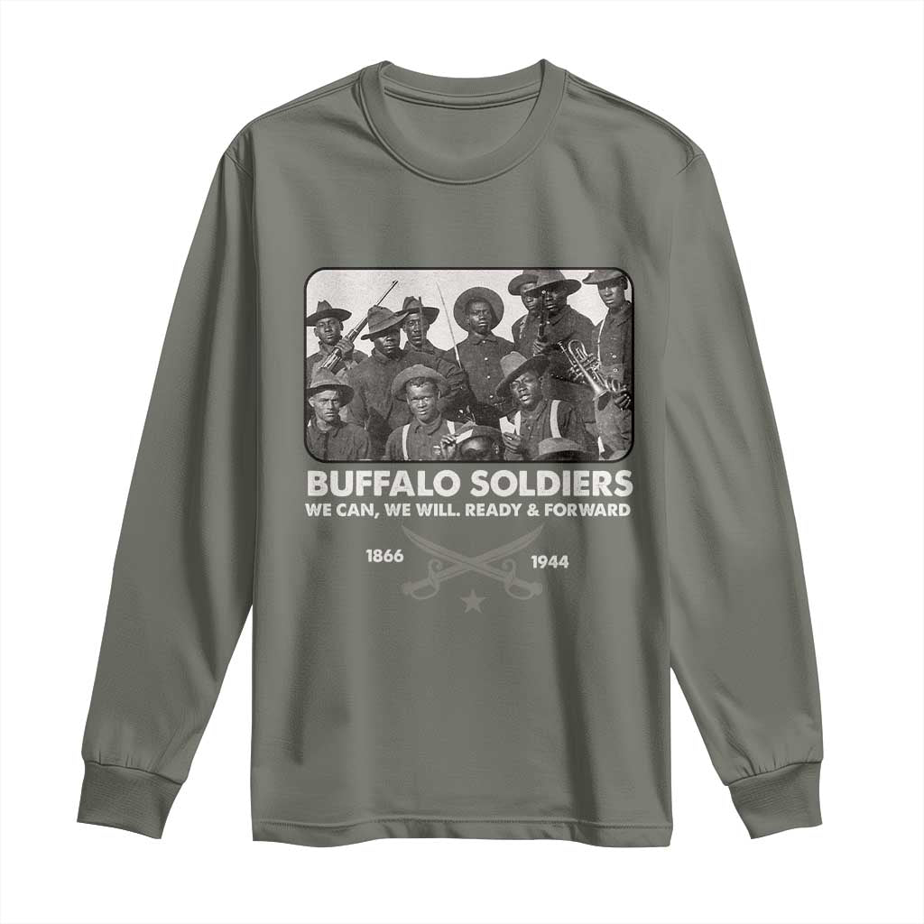 Buffalo Soldiers Long Sleeve Shirt We Can We Will Ready Forward Black History