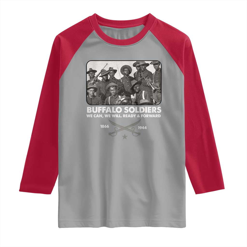 Buffalo Soldiers Raglan Shirt We Can We Will Ready Forward Black History