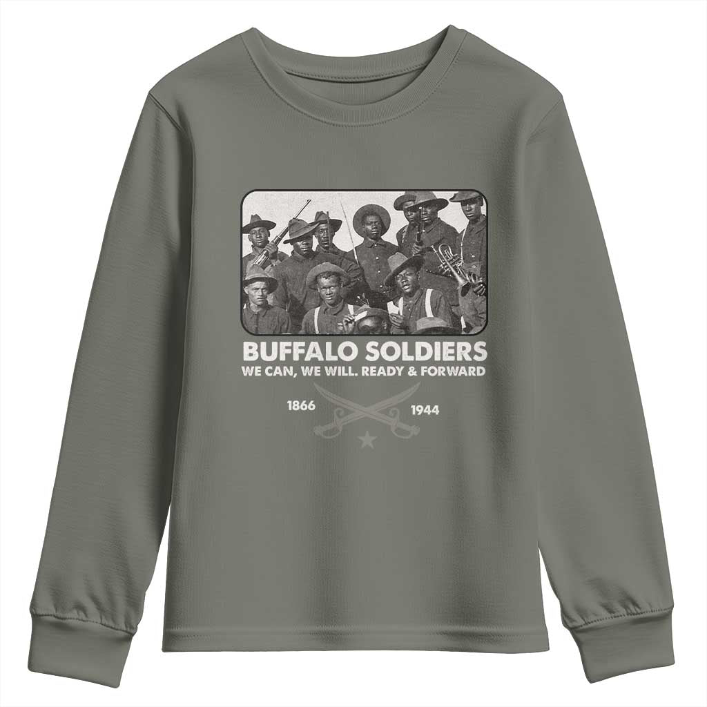 Buffalo Soldiers Youth Sweatshirt We Can We Will Ready Forward Black History
