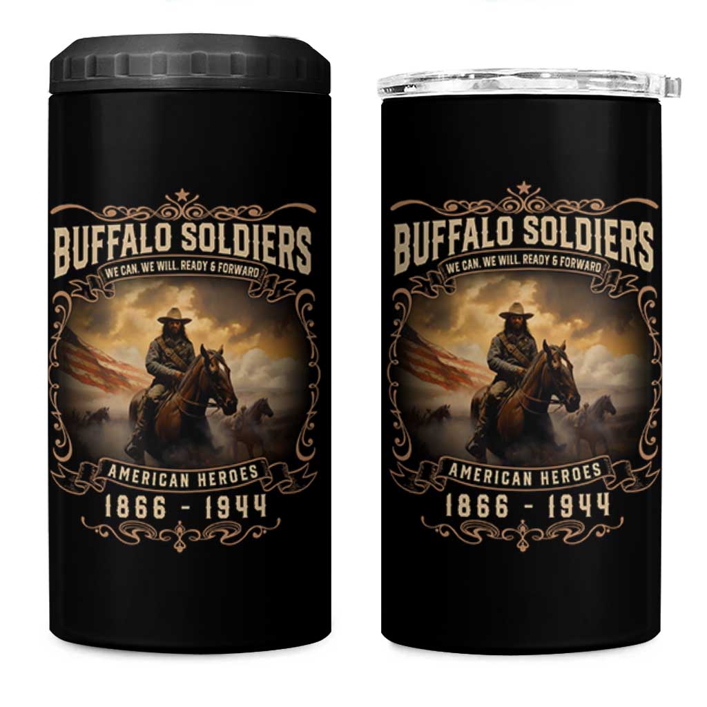 Buffalo Soldiers 4 in 1 Can Cooler Tumbler American Heros Cavalry Black History - Wonder Print Shop