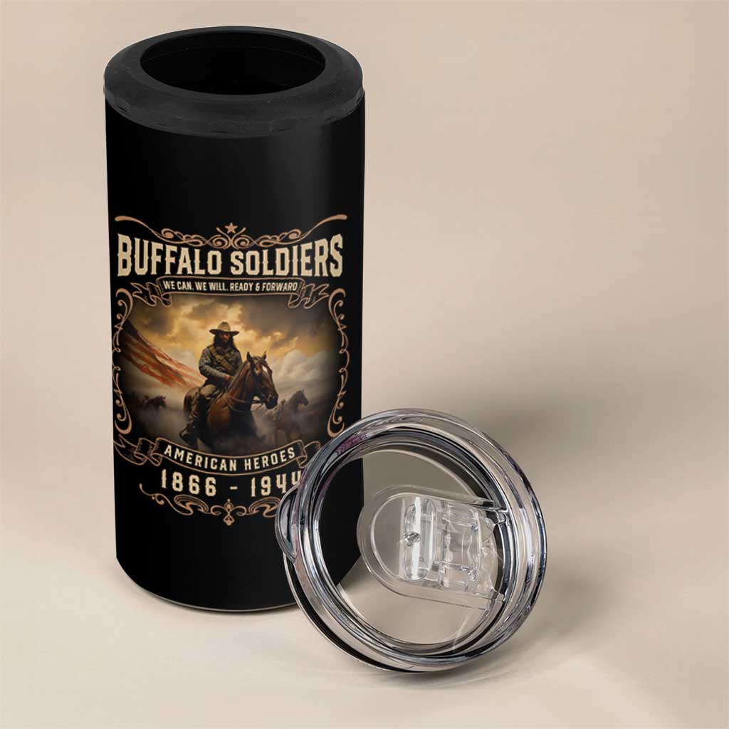 Buffalo Soldiers 4 in 1 Can Cooler Tumbler American Heros Cavalry Black History - Wonder Print Shop