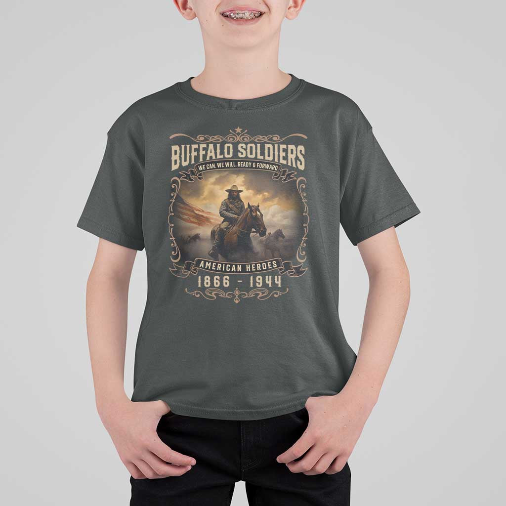 Buffalo Soldiers T Shirt For Kid American Heros Cavalry Black History