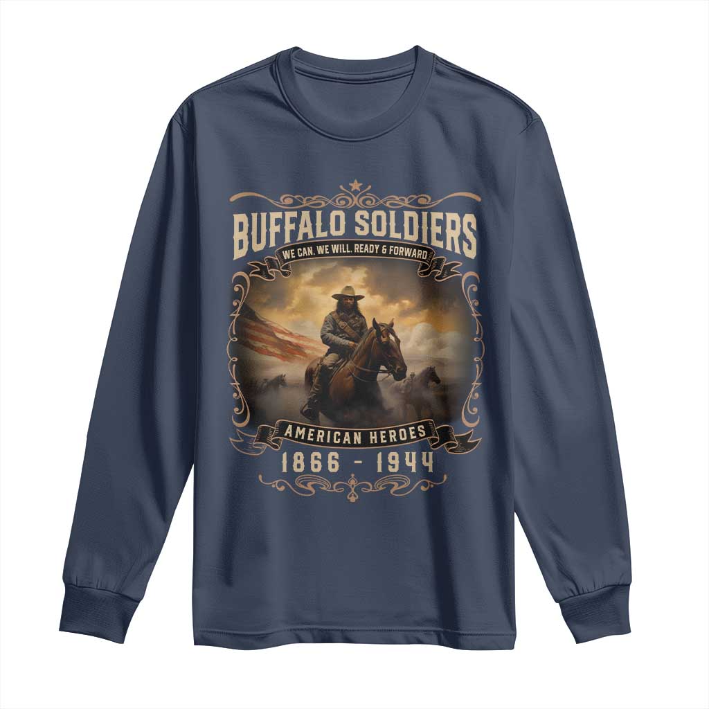 Buffalo Soldiers Long Sleeve Shirt American Heros Cavalry Black History