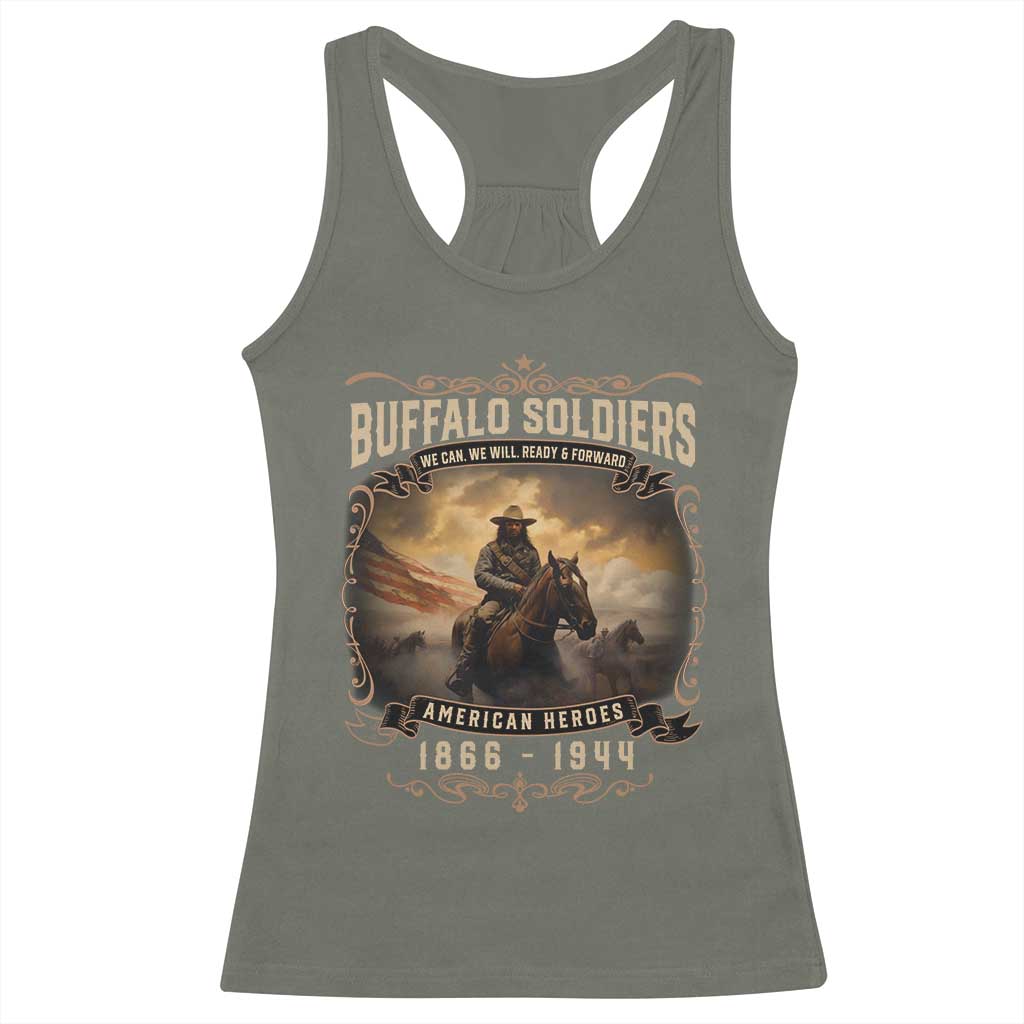 Buffalo Soldiers Racerback Tank Top American Heros Cavalry Black History