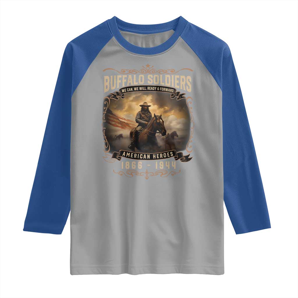 Buffalo Soldiers Raglan Shirt American Heros Cavalry Black History
