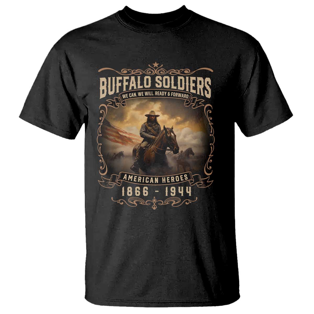 Buffalo Soldiers T Shirt American Heros Cavalry Black History