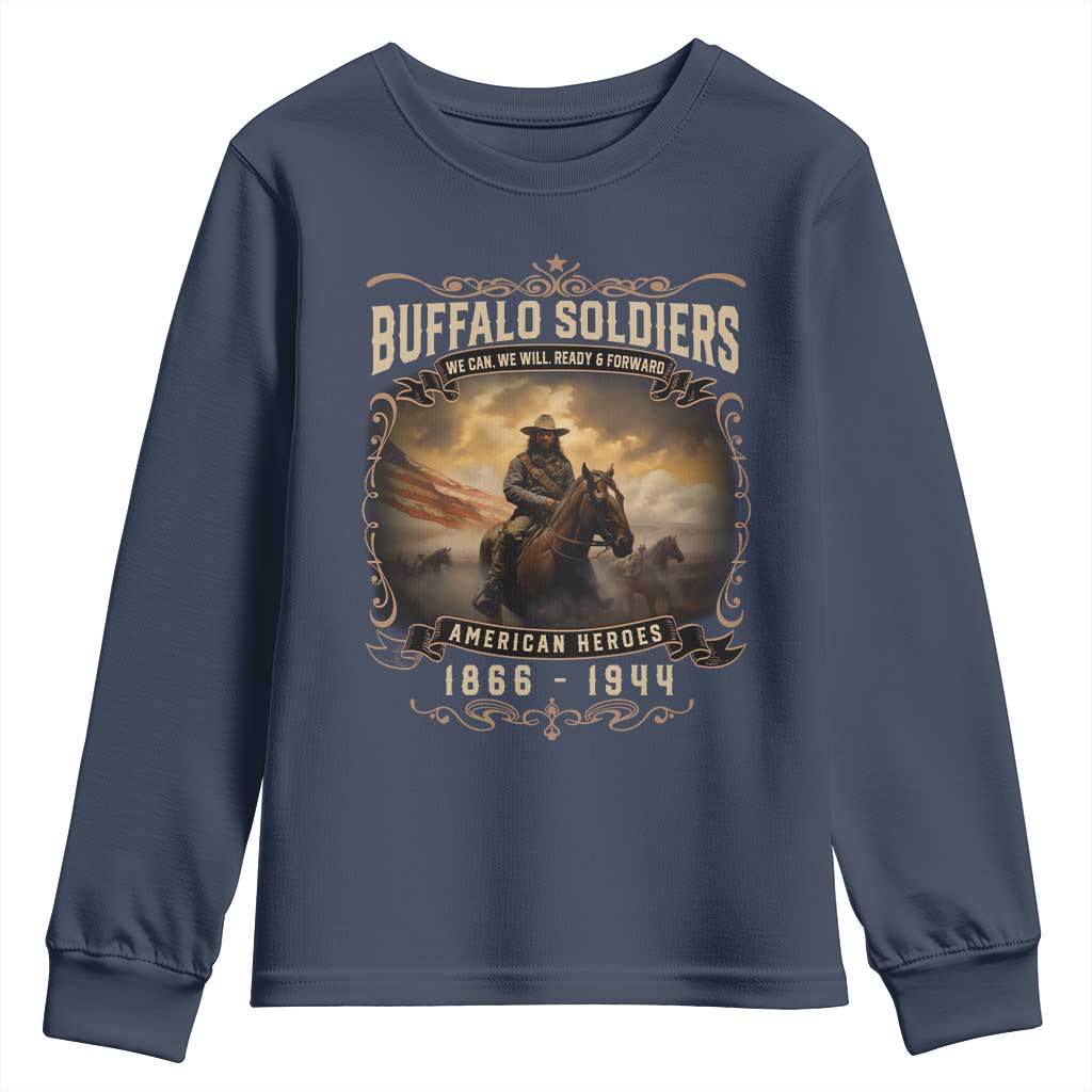 Buffalo Soldiers Youth Sweatshirt American Heros Cavalry Black History