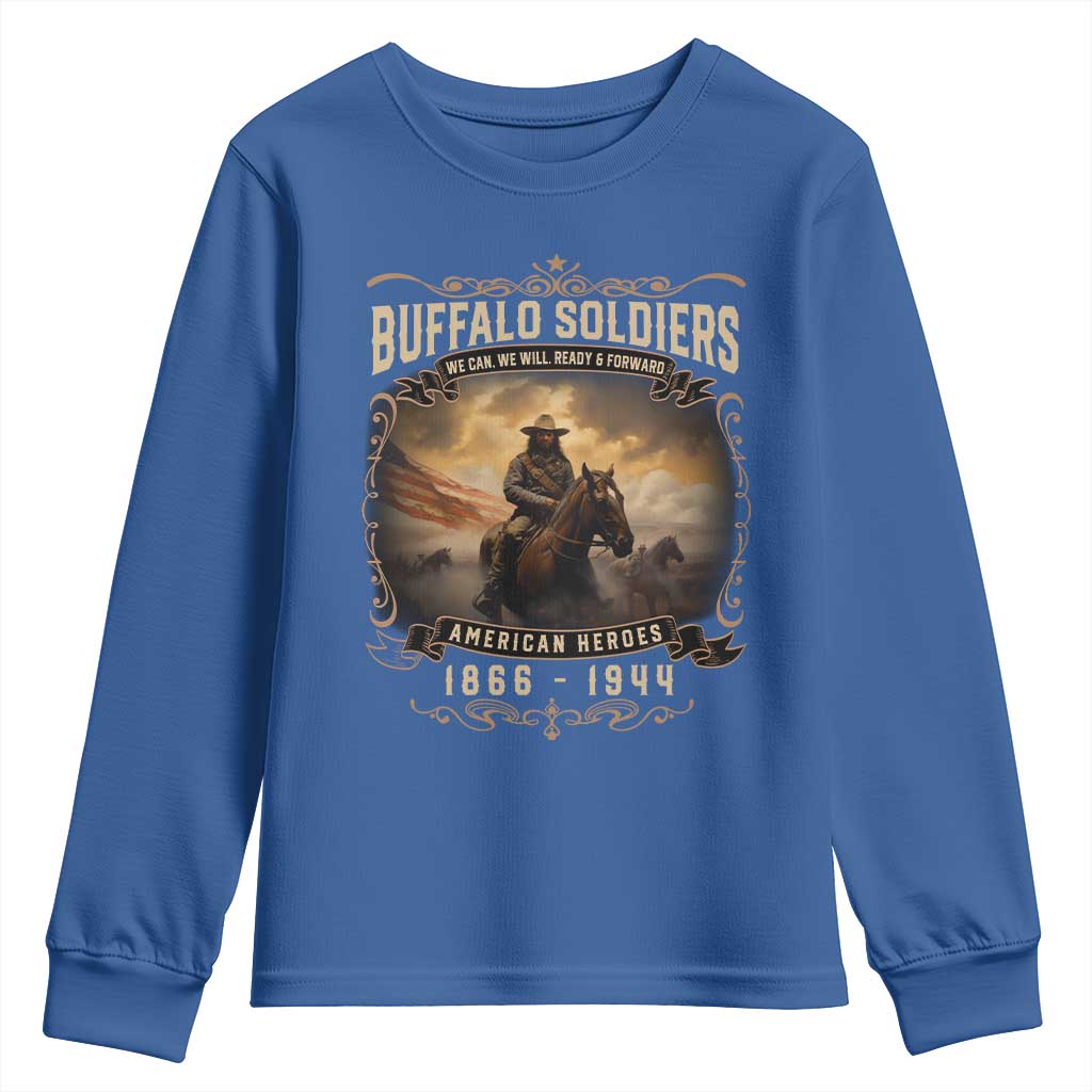 Buffalo Soldiers Youth Sweatshirt American Heros Cavalry Black History