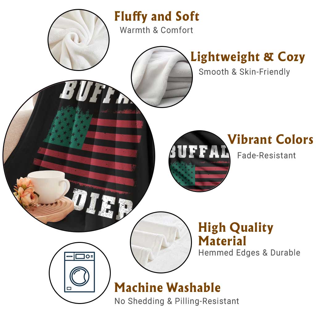 Buffalo Soldiers Throw Blanket African American Cavalry Black History - Wonder Print Shop