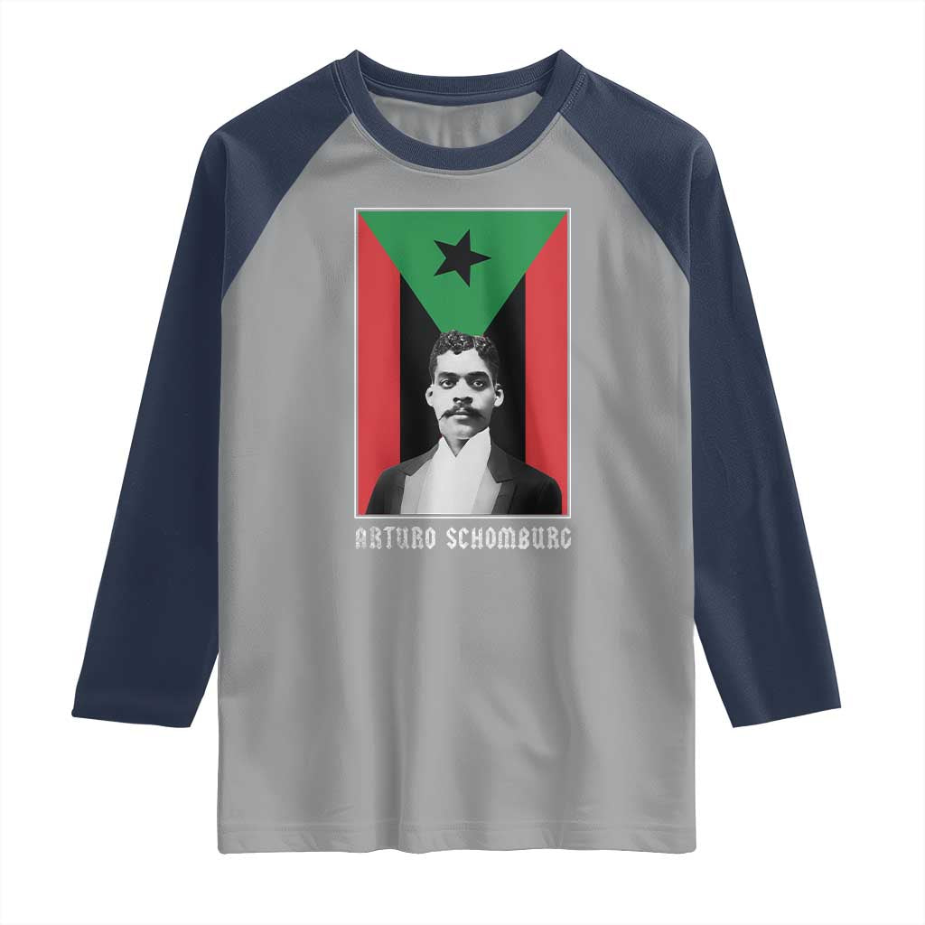 Arturo Schomburg Raglan Shirt Harlem Renaissance Puerto Rican