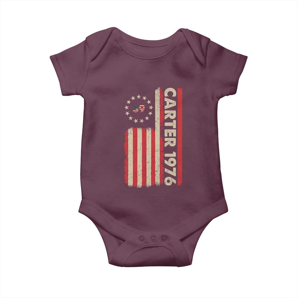 Jimmy Carter Baby Onesie 39th US President 1976 Retro American Flag