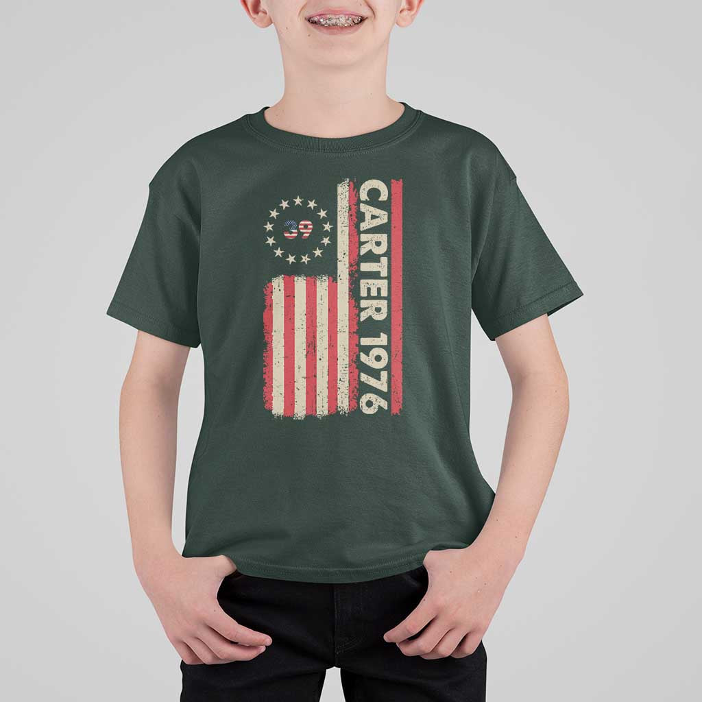 Jimmy Carter T Shirt For Kid 39th US President 1976 Retro American Flag