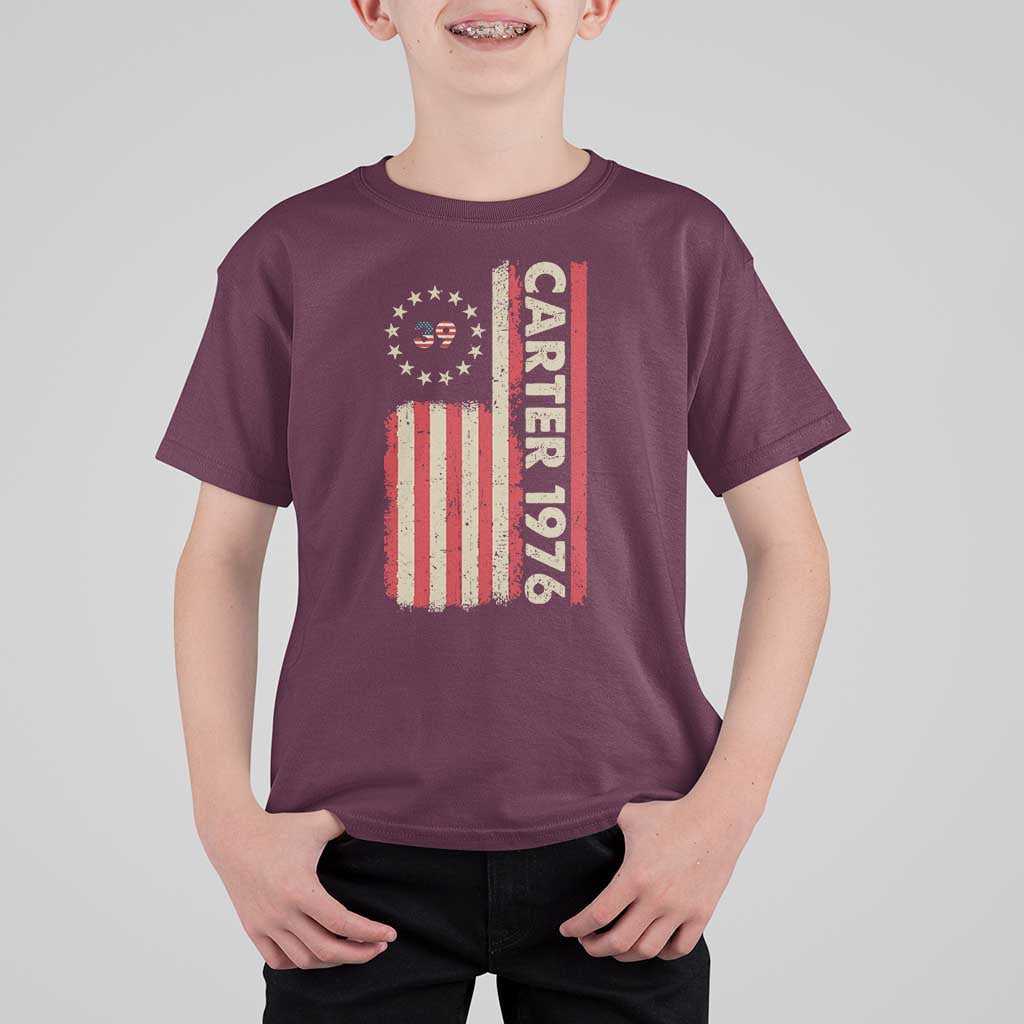 Jimmy Carter T Shirt For Kid 39th US President 1976 Retro American Flag