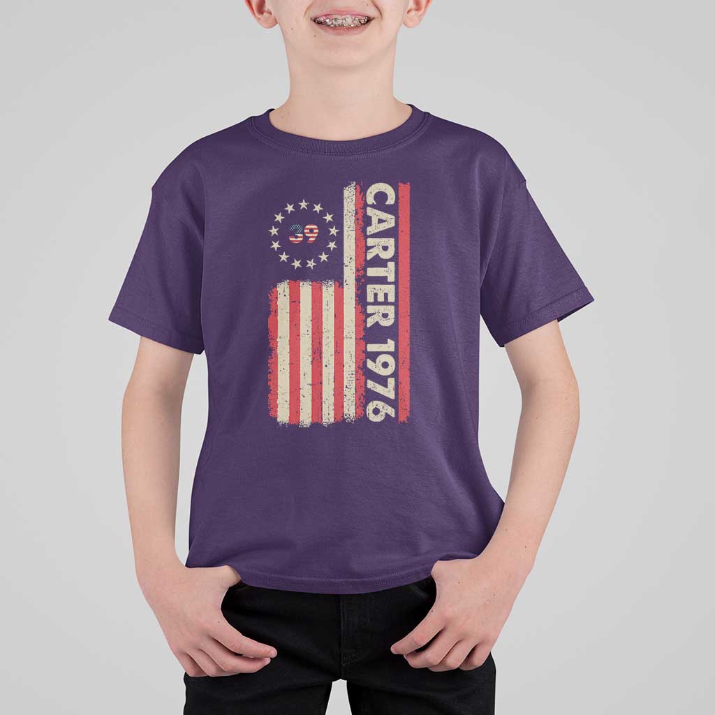 Jimmy Carter T Shirt For Kid 39th US President 1976 Retro American Flag