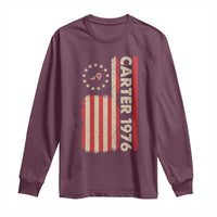 Jimmy Carter Long Sleeve Shirt 39th US President 1976 Retro American Flag