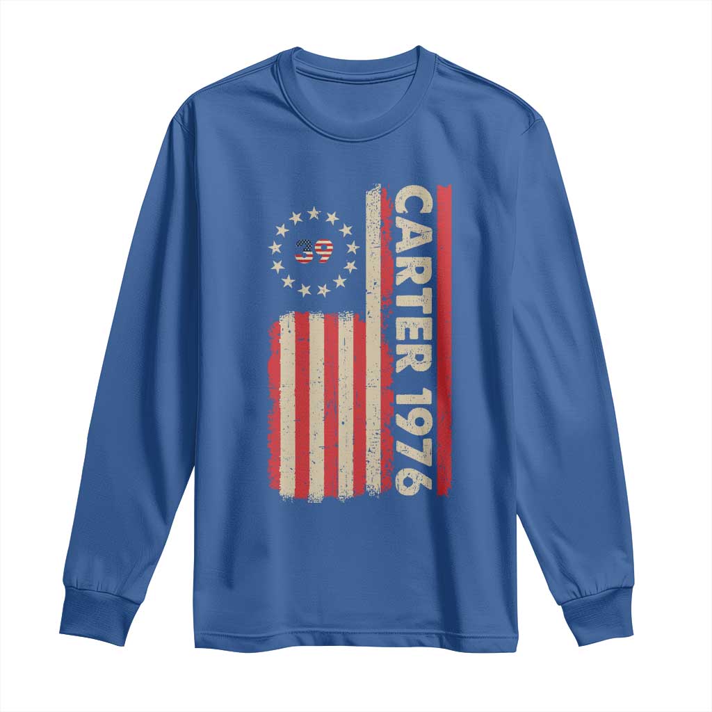 Jimmy Carter Long Sleeve Shirt 39th US President 1976 Retro American Flag