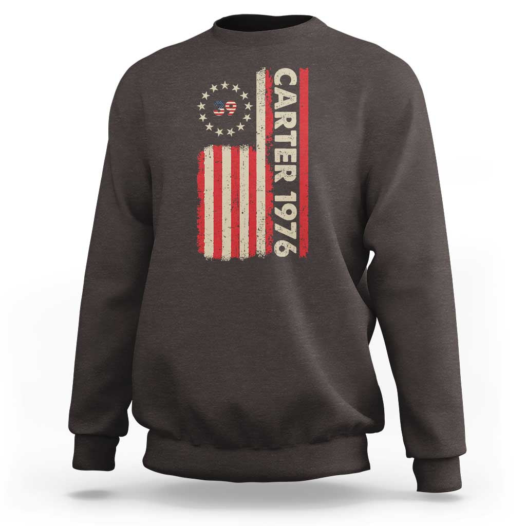 Jimmy Carter Sweatshirt 39th US President 1976 Retro American Flag