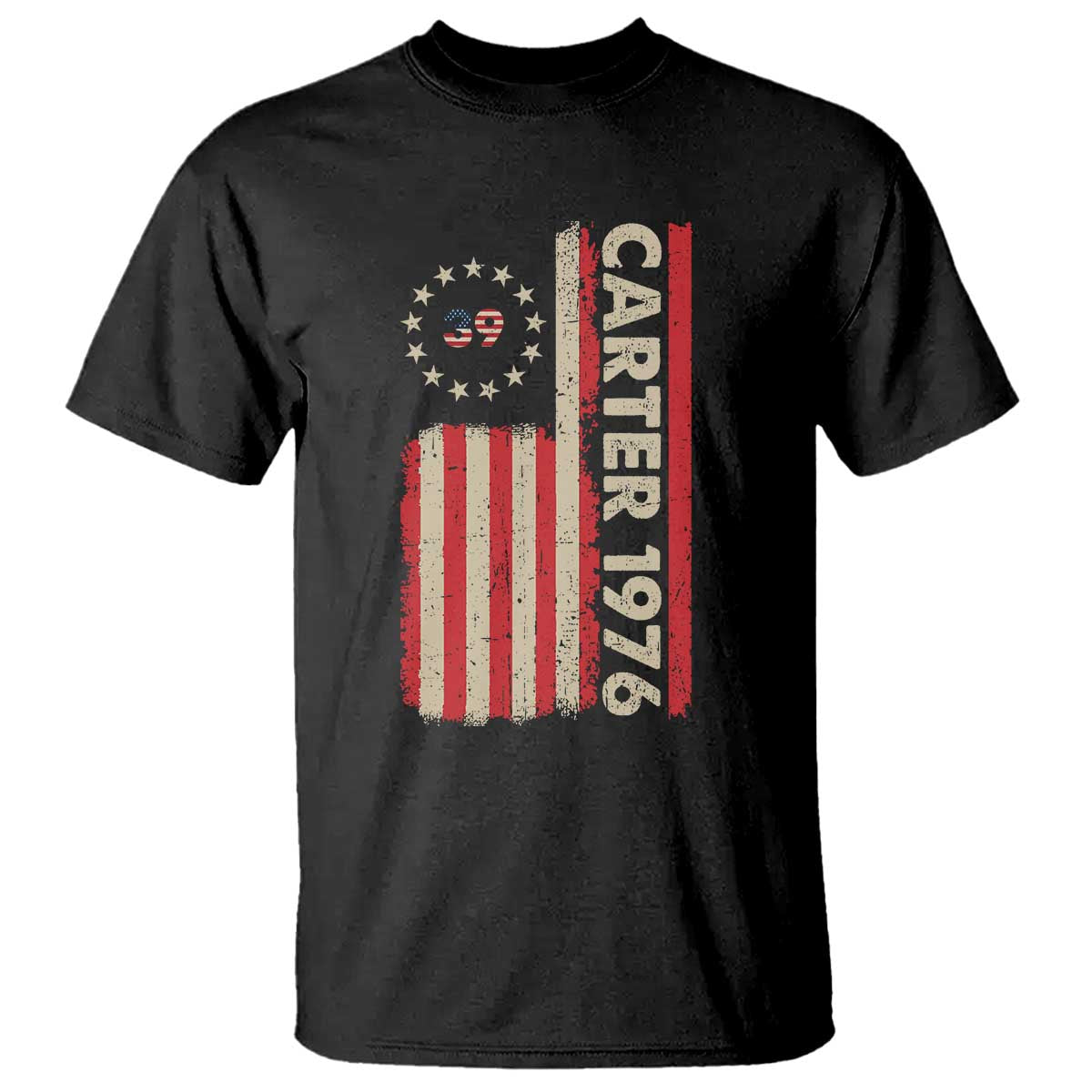 Jimmy Carter T Shirt 39th US President 1976 Retro American Flag