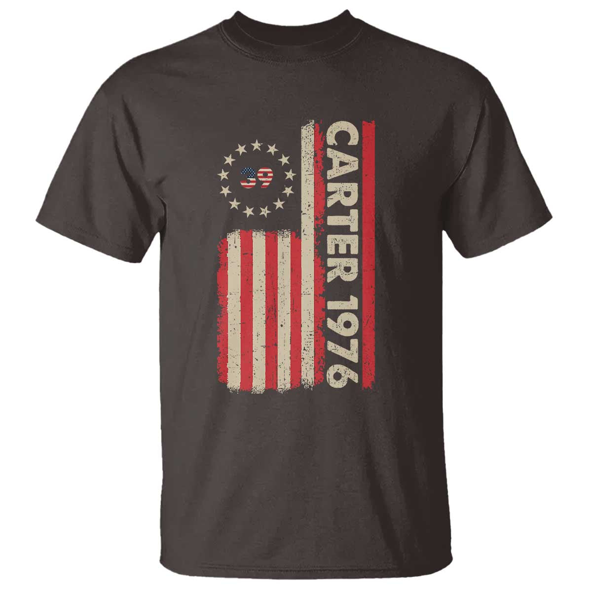 Jimmy Carter T Shirt 39th US President 1976 Retro American Flag
